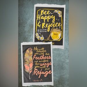 Cherished Girl Christian Religious Inspirational Tees Psalms Verse Bee SET OF 2!